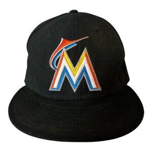 Miami Marlins New Era 59FIFTY Black Fitted Hat Size 7 5/8 – MLB On-Field Cap